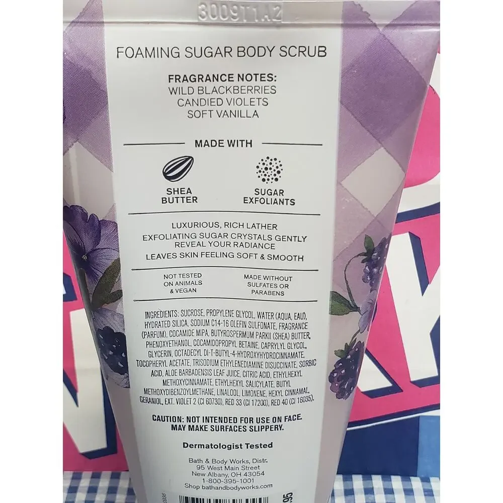 BBW Gingham Vibrant Foaming Sugar Body Scrub w. Shea Butter & Vitamin E